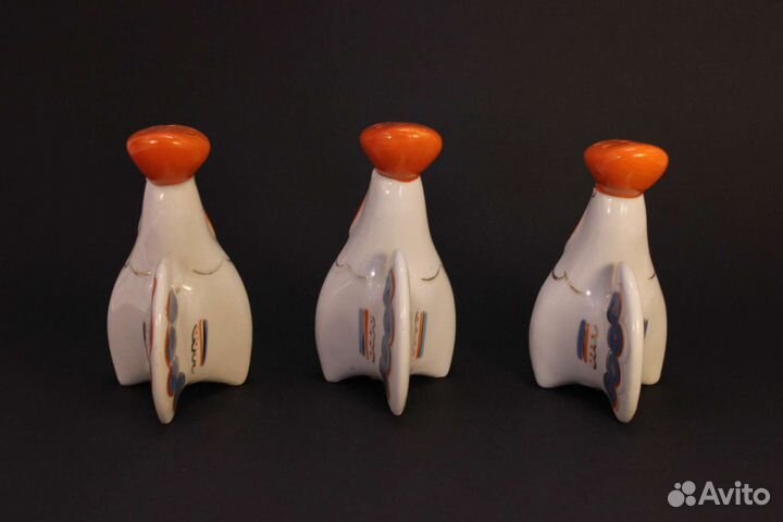 Фарфоровые солонки петушок,петух. Зхк.Каталог.Ссср