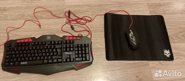 Набор: мембранная клавиатура+мышь+коврик для мыши