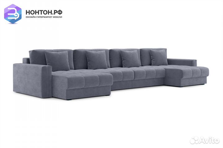 Диван п-образный тик-так Монарх М2О2 темно-серый