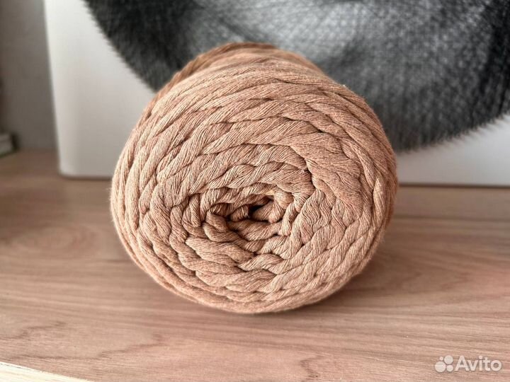 Шпагат хлопковый для плетения макраме 4 мм