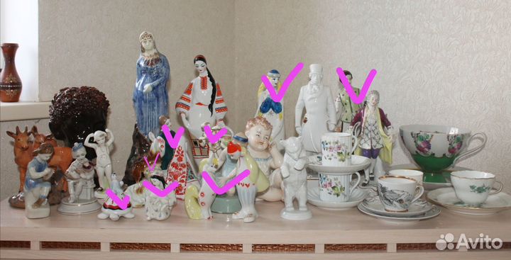 Фарфор статуэтки,посуда. СССР Европа Россия до 17г