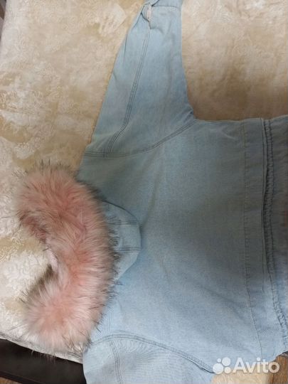Джинсовая куртка с мехом