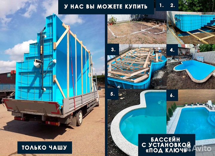 Бассейн пластиковый 6x3
