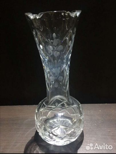 Вазы. 7 штук. Цветное стекло, хрусталь. Винтаж