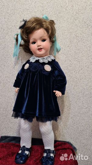 Кукла немецкая папье маше с мишкой