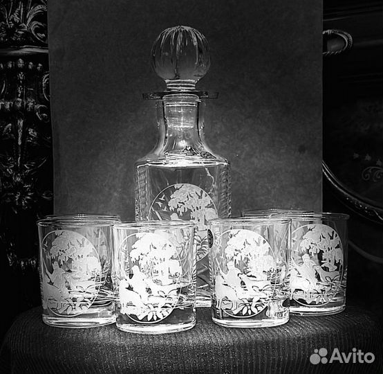Графин штоф хрустальный. Набор с гравировкой. гхз