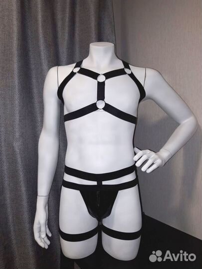 Мужской комплект Портупея с гартерами и трусами