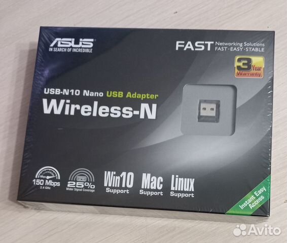 WI FI адаптер беспроводной Asus USB-N10 nano