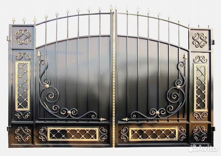Кованые откатные ворота на заказ