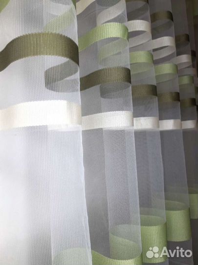 Тюль в горизонтальную полосу