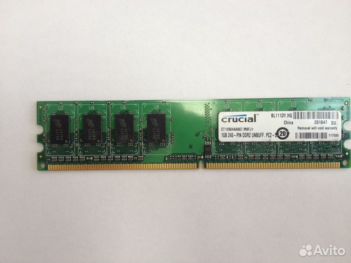 Озу DDR2 1024Mb Crucial