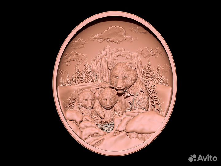 Барельеф, 3D модель для гравировки на чпу