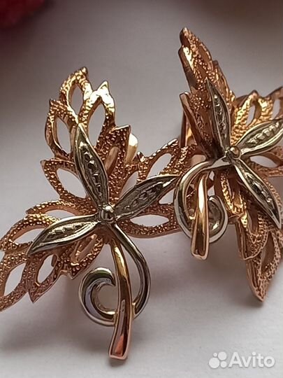 Золотые серьги 583пр