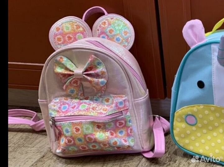 Рюкзак детский розовый с ушками 1 шт