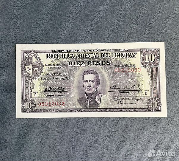 10 песо Уругвай 1939