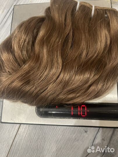Волосы на заколках русые110 гр55см