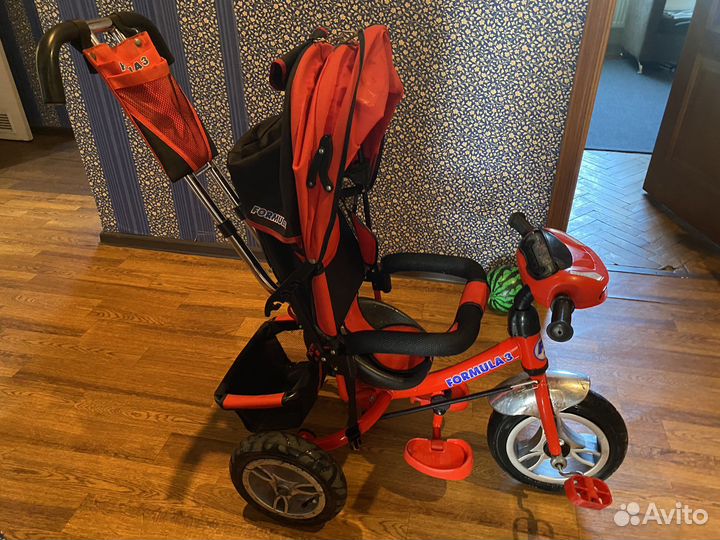 Детский трехколесный велосипед-коляска