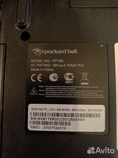 Ноутбук Packard Bell Easynote ls11-sb