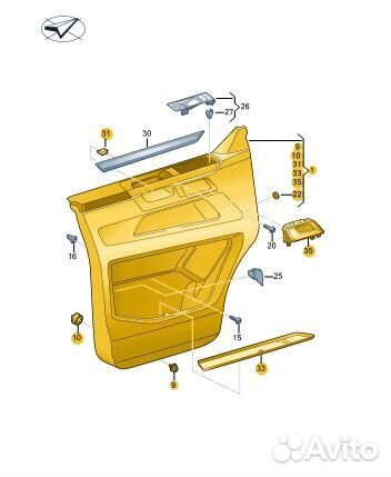 Б/У Обшивка двери В хорошем состоянии, оригиналnnУ