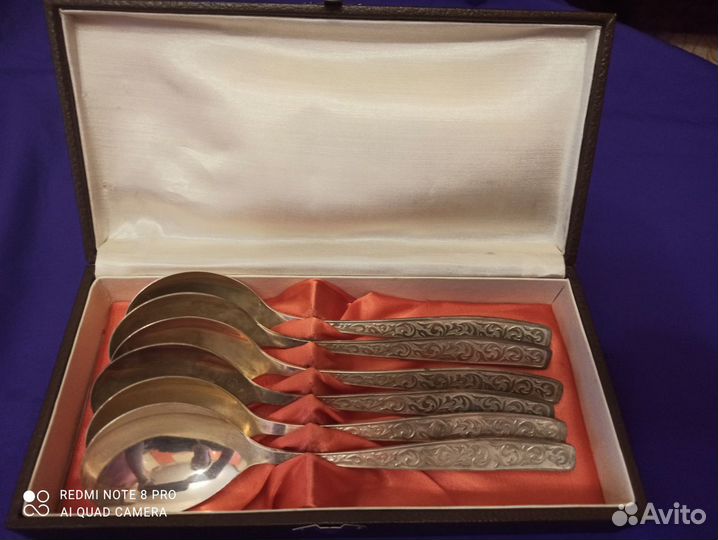 Ложки столовые СССР, мнц, мельхиор, набор 6 шт