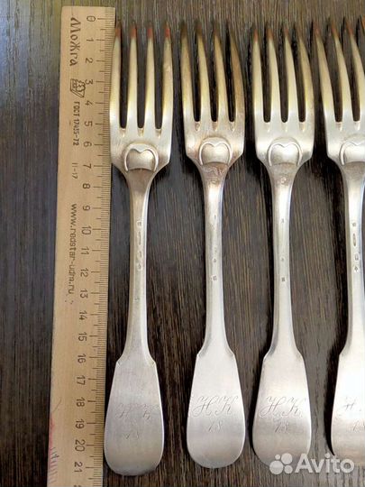 Вилки 19 век, металл с добавлением серебра