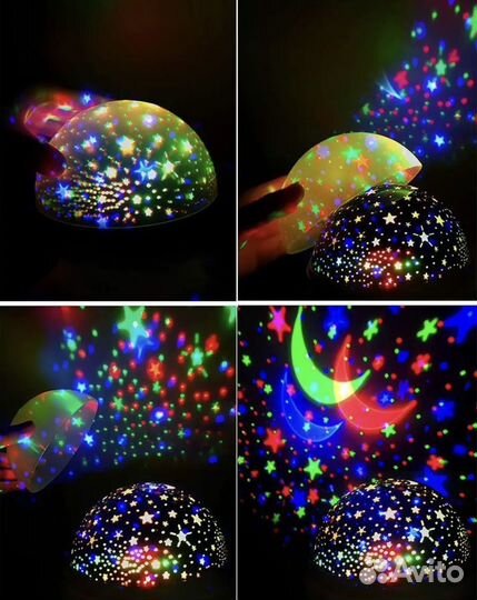 Ночник-проектор звездное небо розовый