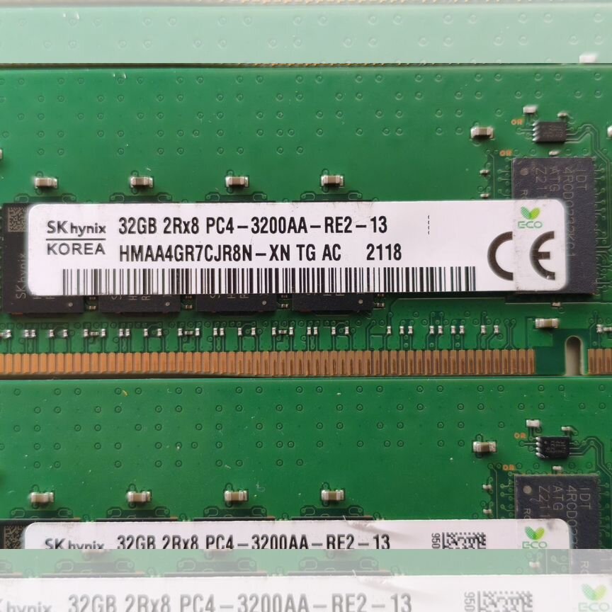 [PC4-3200AA] 32 Gb 3200 Mhz 2rx8 Rdimm Sk Hynix Cjr, Склад 4 Шт Pc4-3200aa