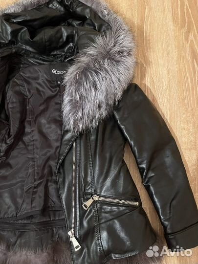 Кожаная куртка зимняя женская