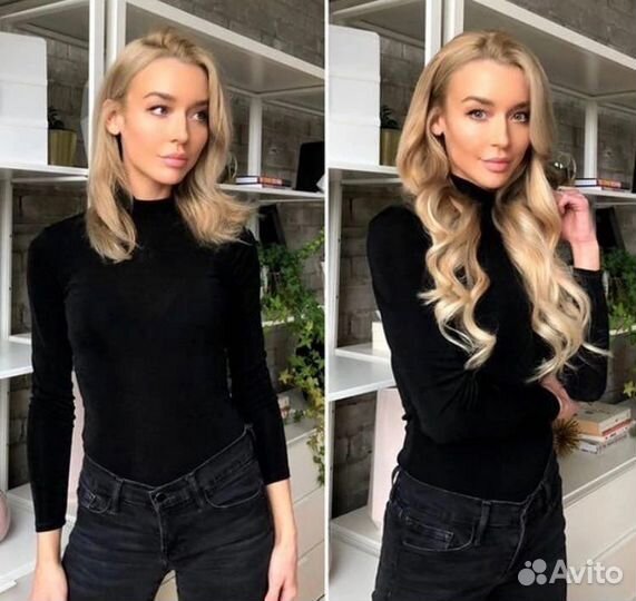 Натуральные волосы на заколках 60 см