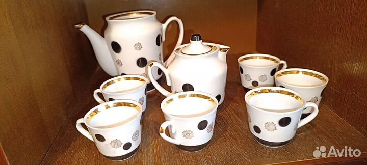 Сервиз кофейный в стиле ретро. Фарфор, СССР