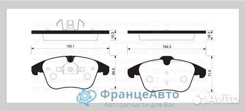 Колодки тормозные передние Citroen C5, DS4, Peugeo