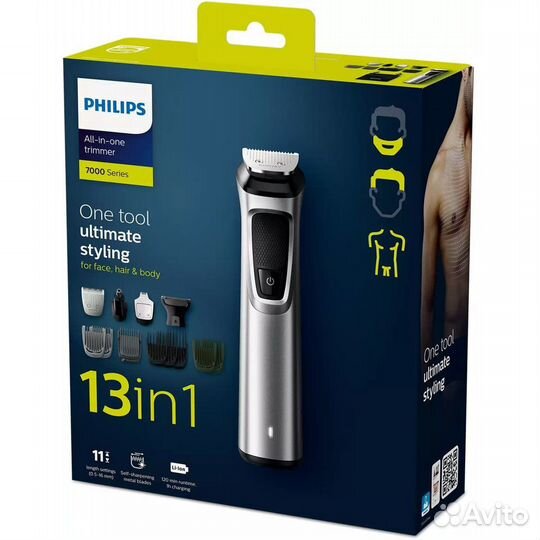 Триммер для лица и тела Philips MG7715/65 серебрис