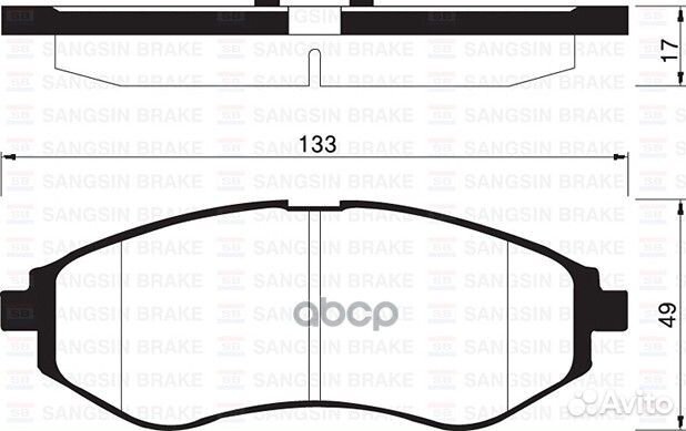 Колодки тормозные дисковые перед SP1158 Sangsin