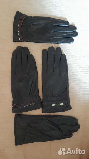 Перчатки женские кожаные новые