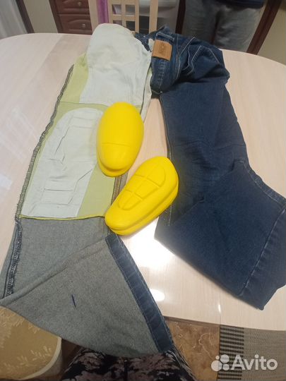 Мотоджинсы мужские синие, размер 36