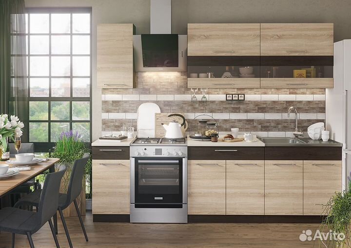 Кухня Маша 2 м Венге/Дуб Сонома новая