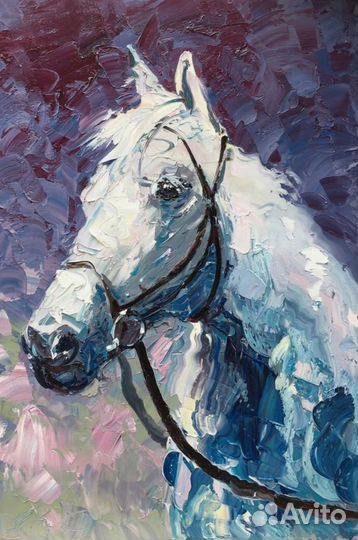 Картина маслом на холсте лошадь
