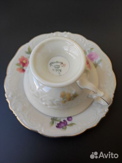 Антикварная чайная пара Friederike KPM Germany
