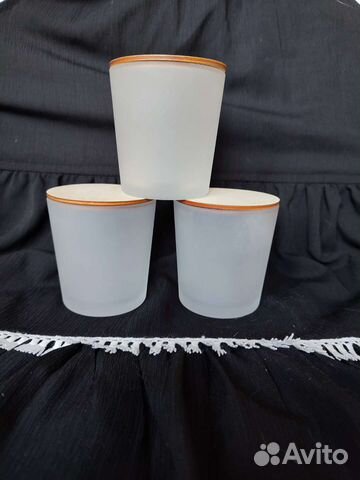 Стакан для свечей с крышкой матовый 220мл