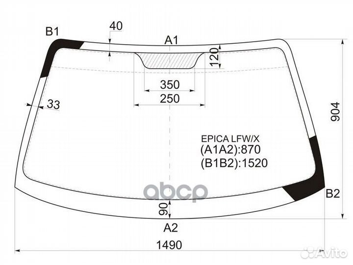 Стекло лобовое daewoo magnus 00-06/chevrolet EV