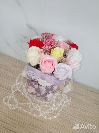 Букет роз из мыла