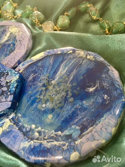 Набор подстаканников(костеры) с натуральным хризоп