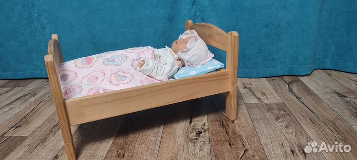 Кукольная кроватка IKEA с пупсом и постелькой