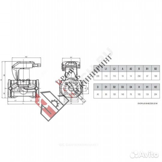 Насос evoplus B 40/220.32 M PN10 1х230В/50 Гц