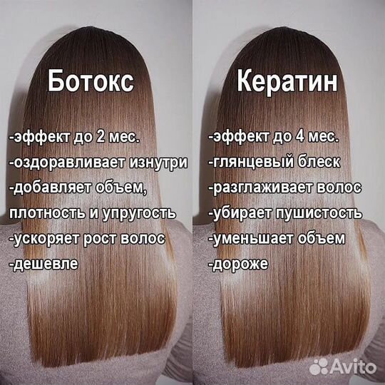 Ботокс, Кератин, Биксипластия волос