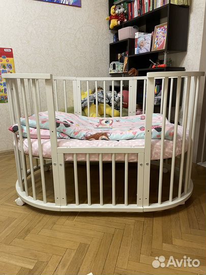 Детская кроватка овальная транформер