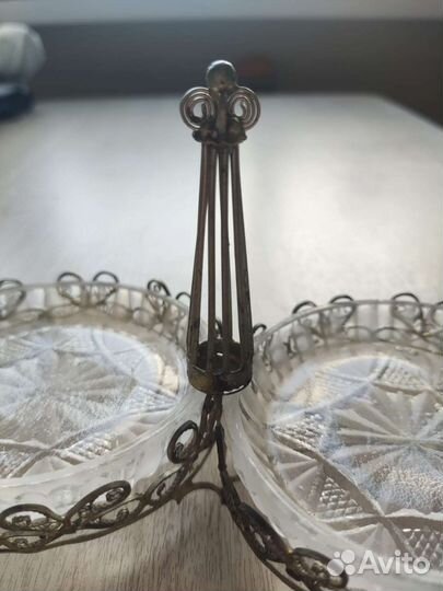 Хрустальная менажница СССР