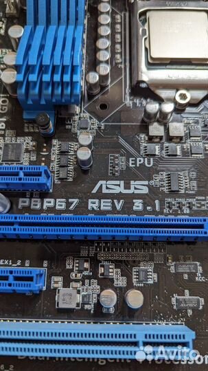 Материнская плата Asus P8P67+intel core i5 2400