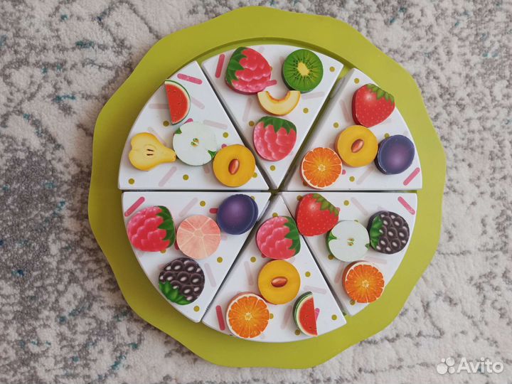 Деревянная пицца на липучках