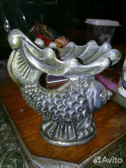 Пепельница чугун Рыбка Рыба с ракушкой СССР